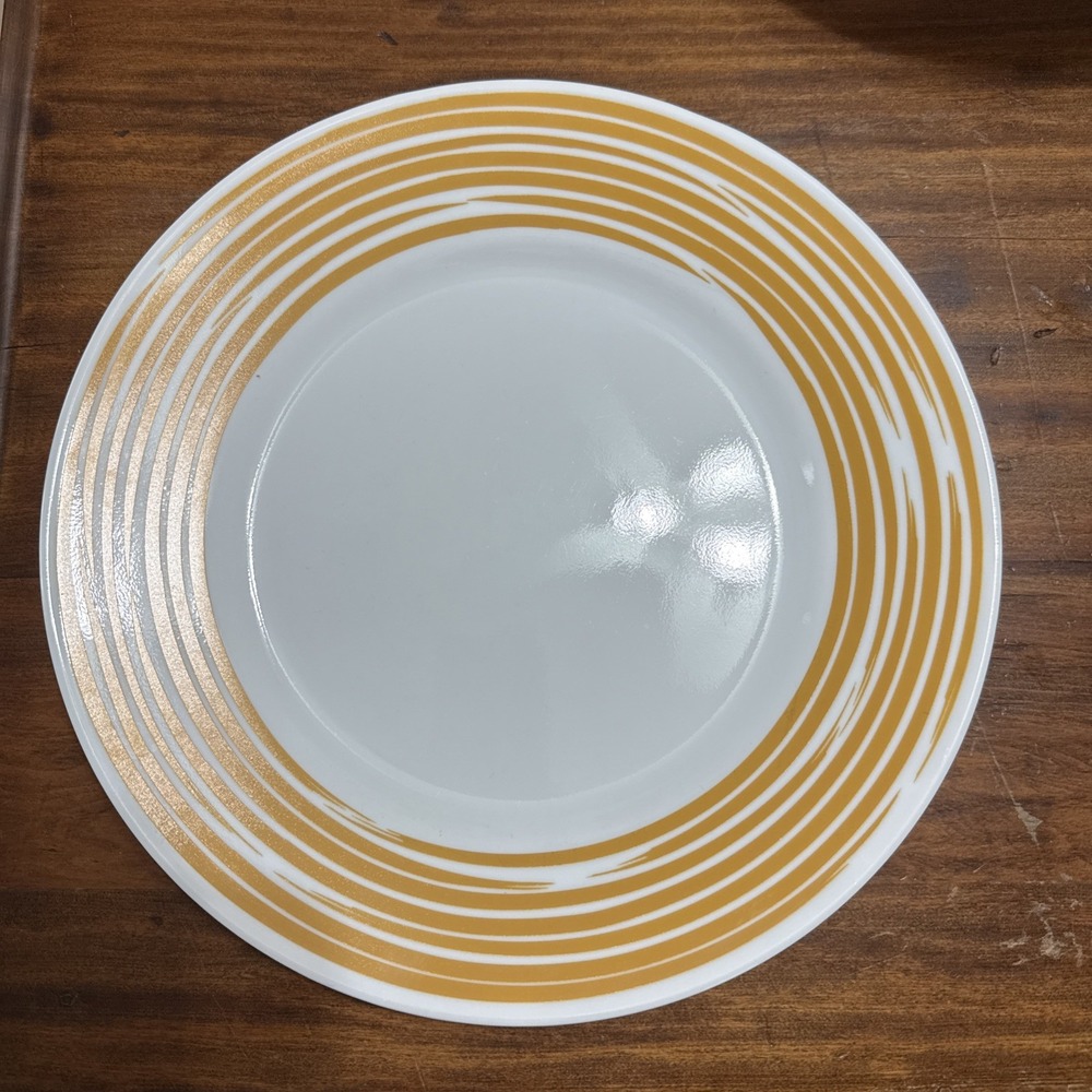 Corelle Strokes Of Color Lemon Yellow Dinner Plate 10.5" Vintage 90s